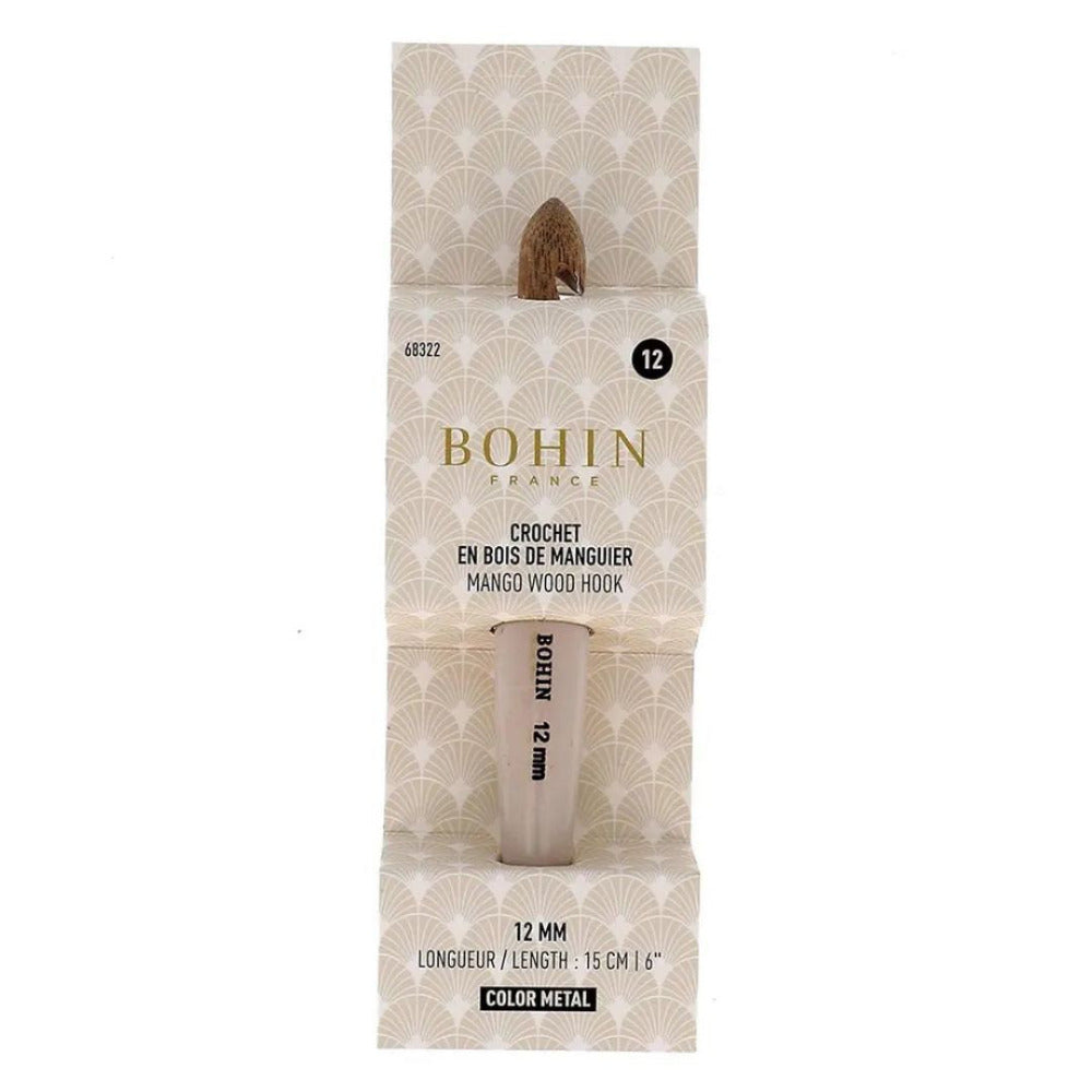 Bohin Mango Wood Crochet Hook 12.0mm