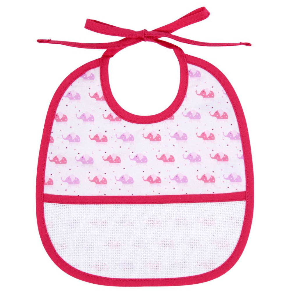 DMC Ready-to-Stitch Pink Elephant Bib 3 mth