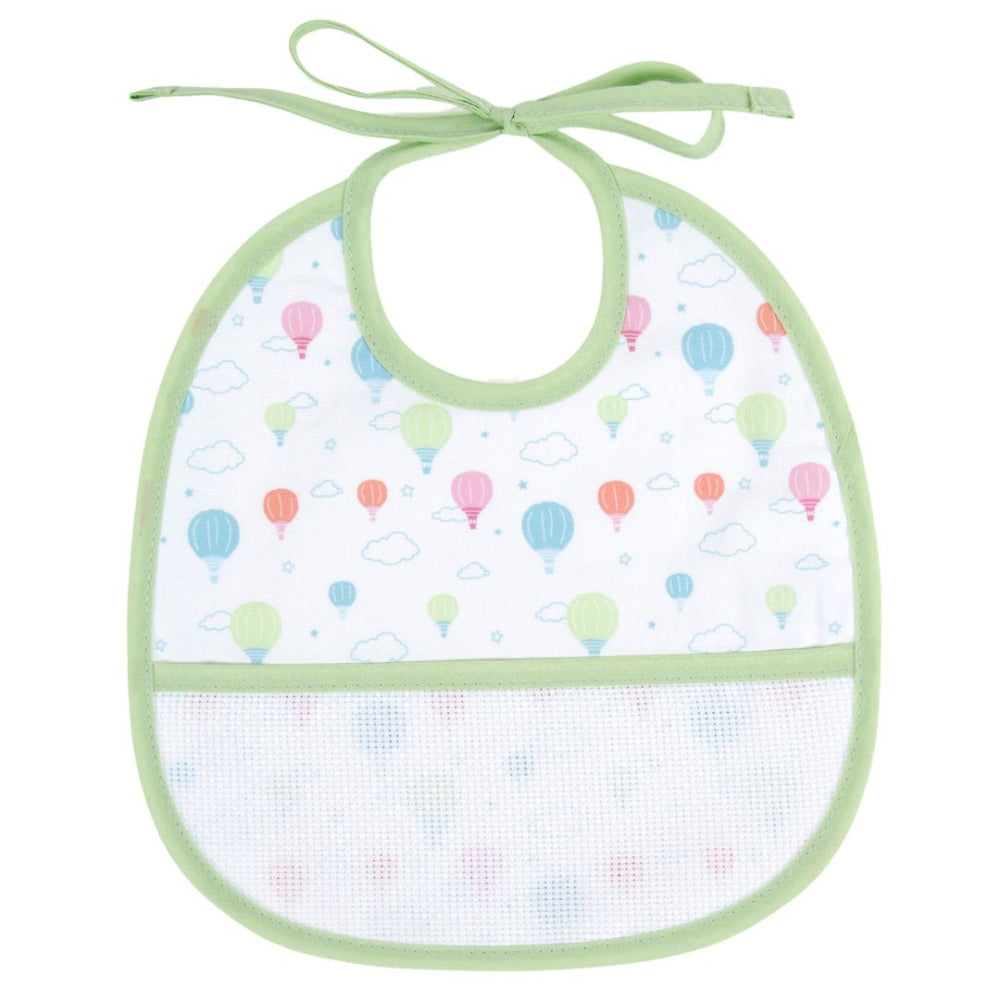 DMC Ready-to-Stitch Green Balloon Bib 3 mth