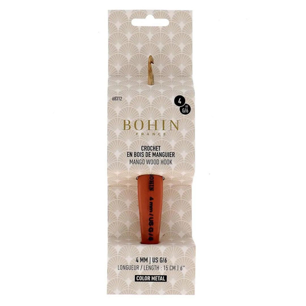 Bohin Mango Wood Crochet Hook 4.0mm