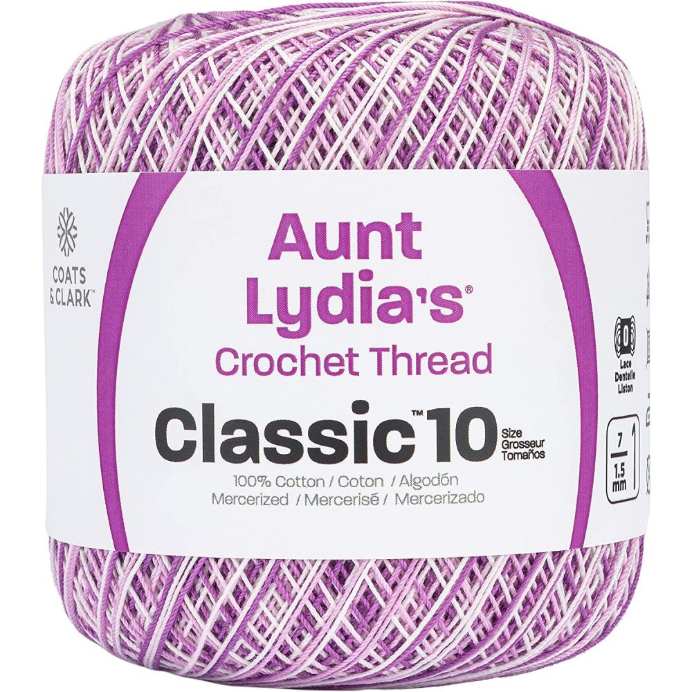Aunt Lydia's Size 10 Crochet Cotton Shaded Purples 026