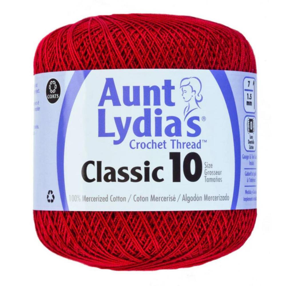Aunt Lydia's Size 10 Crochet Cotton Cardinal Red
