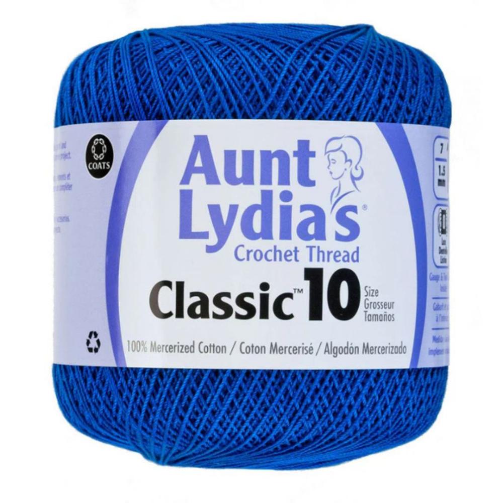 Aunt Lydia's Size 10 Crochet Cotton Dark Royal Blue