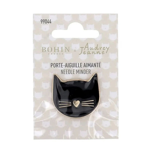 Bohin Black Cat Face Magnetic Needle Minder