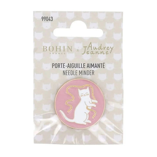 Bohin Pink Cat Magnetic Needle Minder