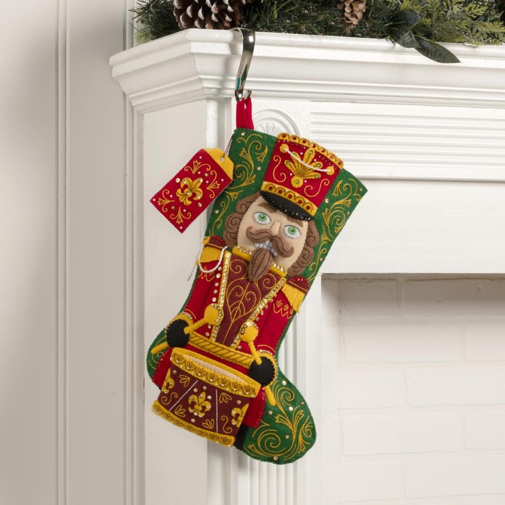 Nutcracker Noel Bucilla Felt Stocking Applique Kit 18"
