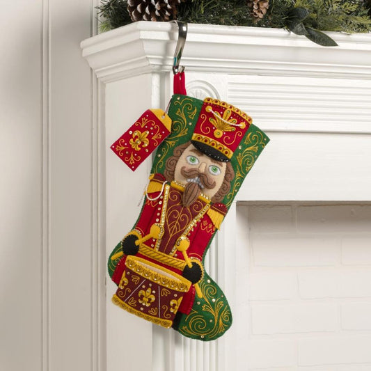 Nutcracker Noel Bucilla Felt Stocking Applique Kit 18"