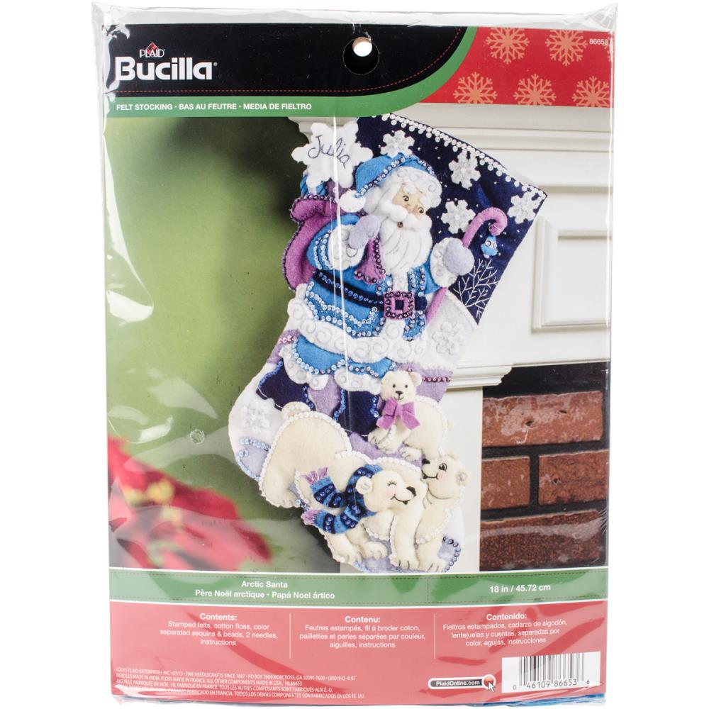 Arctic Santa Bucilla Felt Stocking Applique Kit 18"