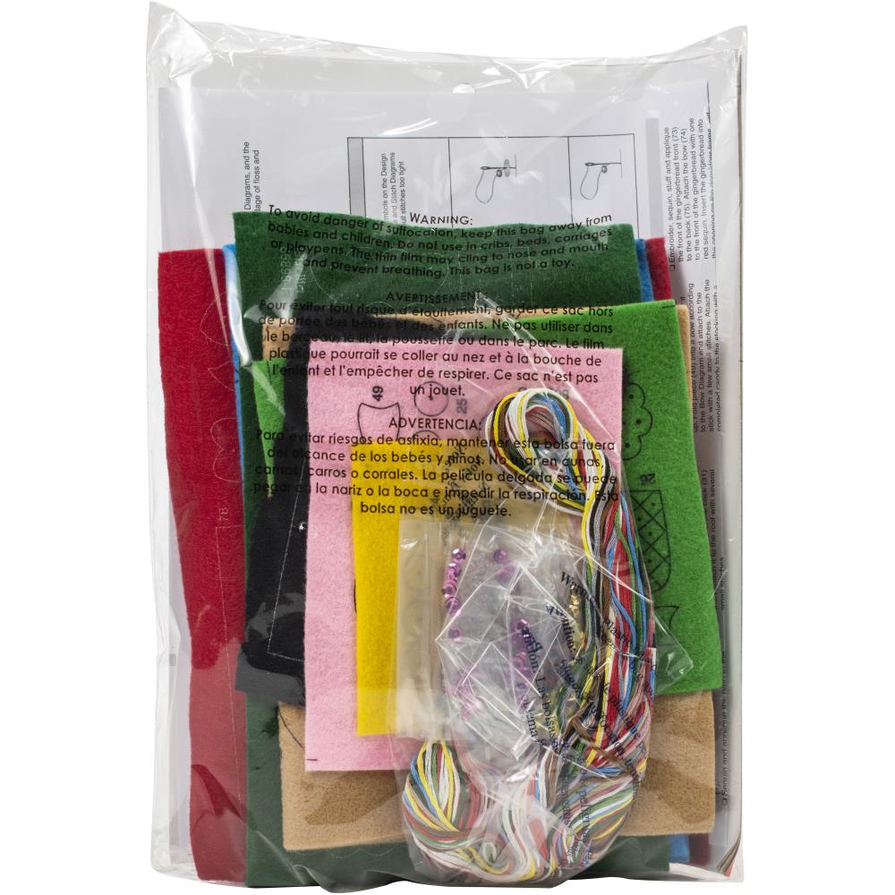 Gingerbread Dreams Bucilla Felt Stocking Applique Kit 18"