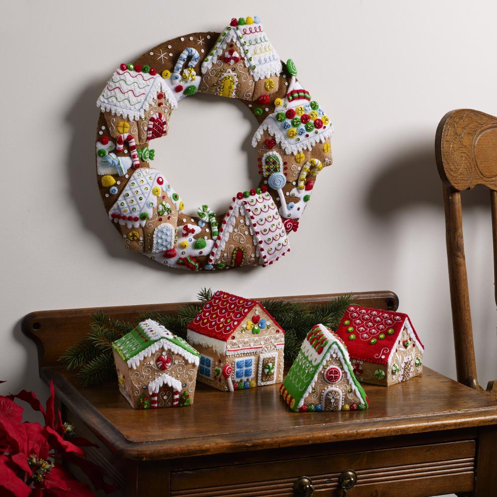 Gingerbread Christmas Bucilla Felt Applique Kit