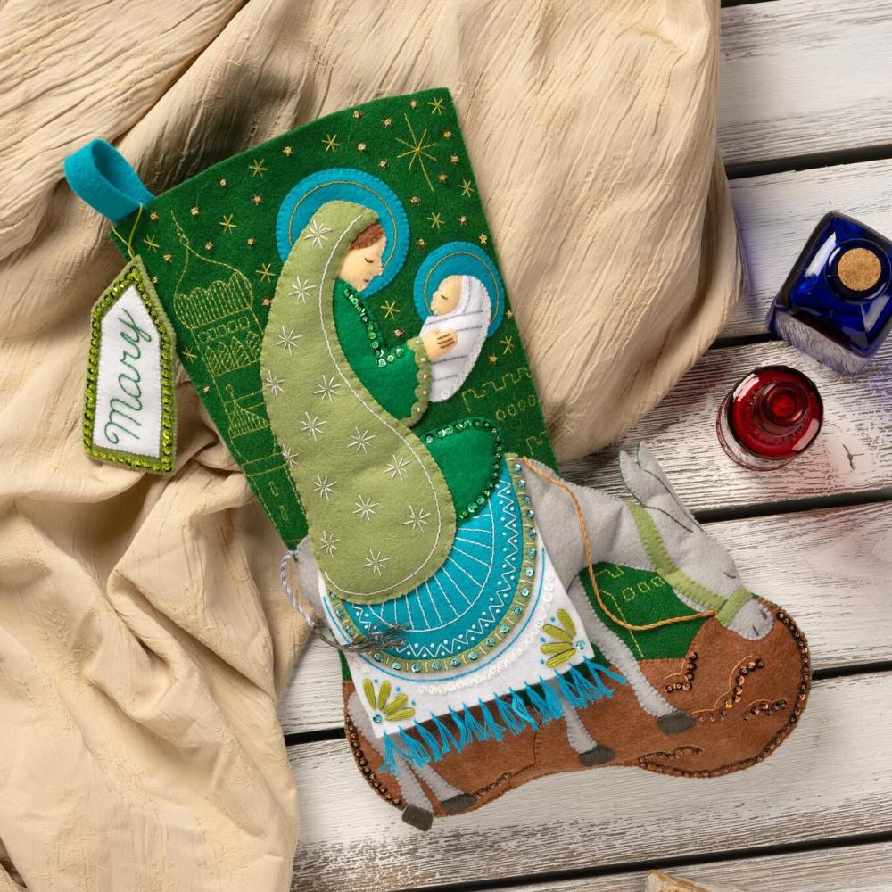 Holy Journey Bucilla Felt Stocking Applique Kit 18"