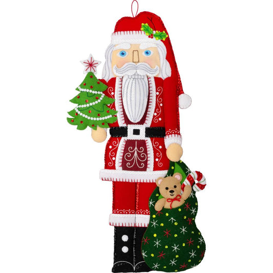 Nutcracker Santa Wall Hanging Kit Bucilla Felt Applique Kit