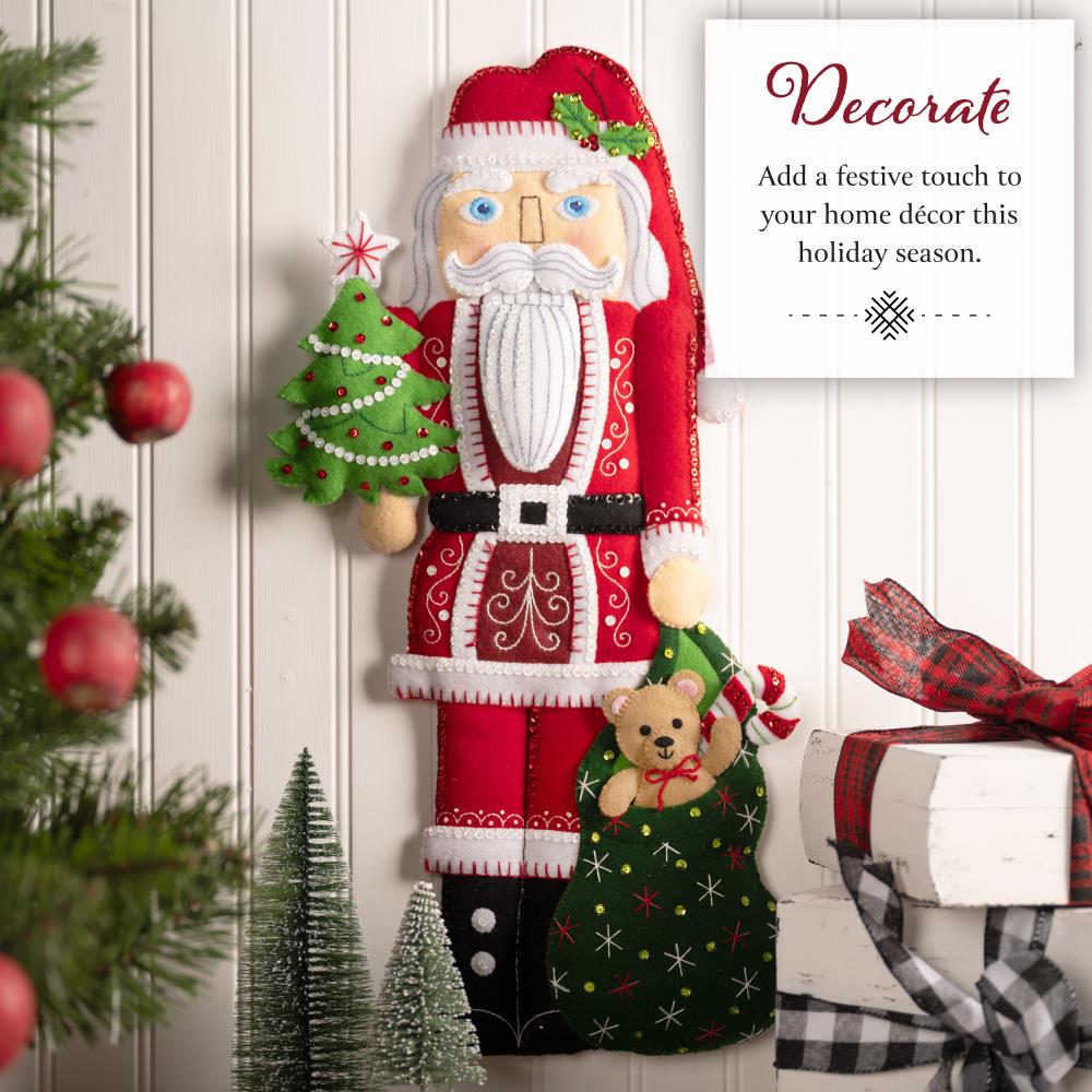 Nutcracker Santa Wall Hanging Kit Bucilla Felt Applique Kit