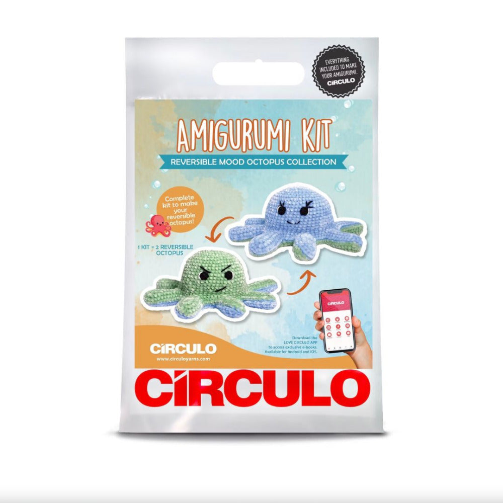 Circulo Amigurumi Kit "Reversible Octopus" Blue/Green