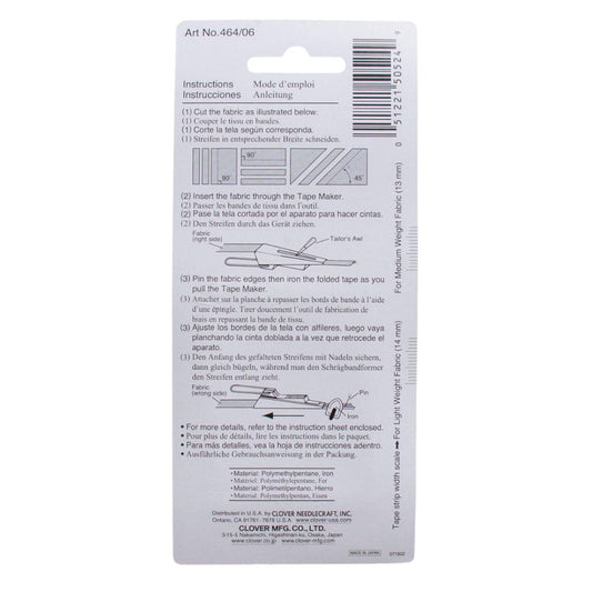 Clover 464/06 Bias Tape Maker 6mm (0.25 inch)