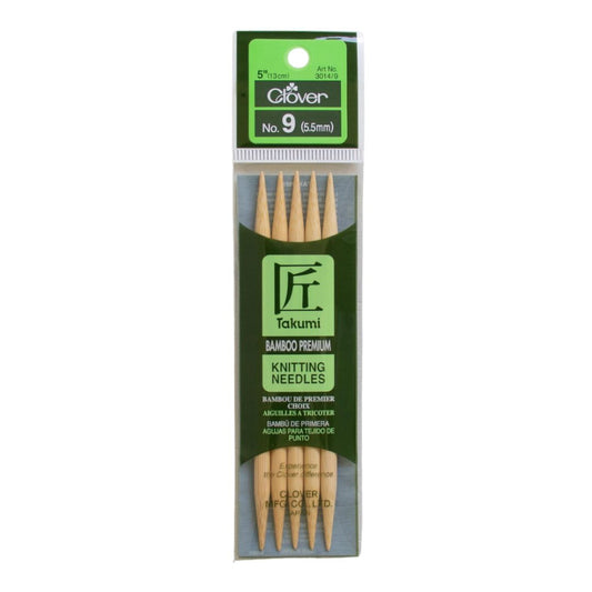 Clover Takumi Bamboo Double Pointed Knitting Needles 5.5mm/13cm