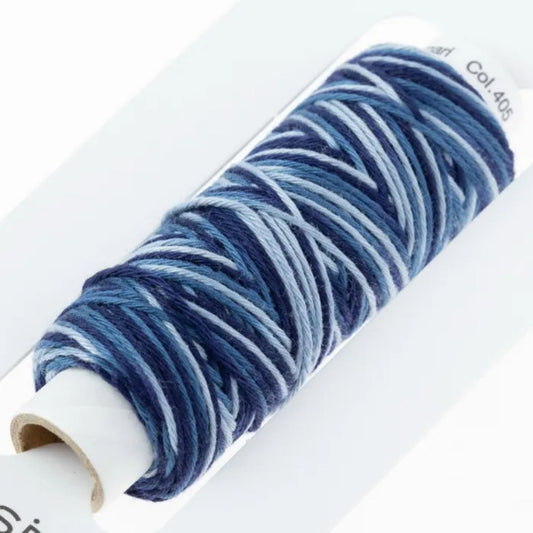 Cosmo "Hidamari" Sashiko Thread Colour 405 Blue Multi