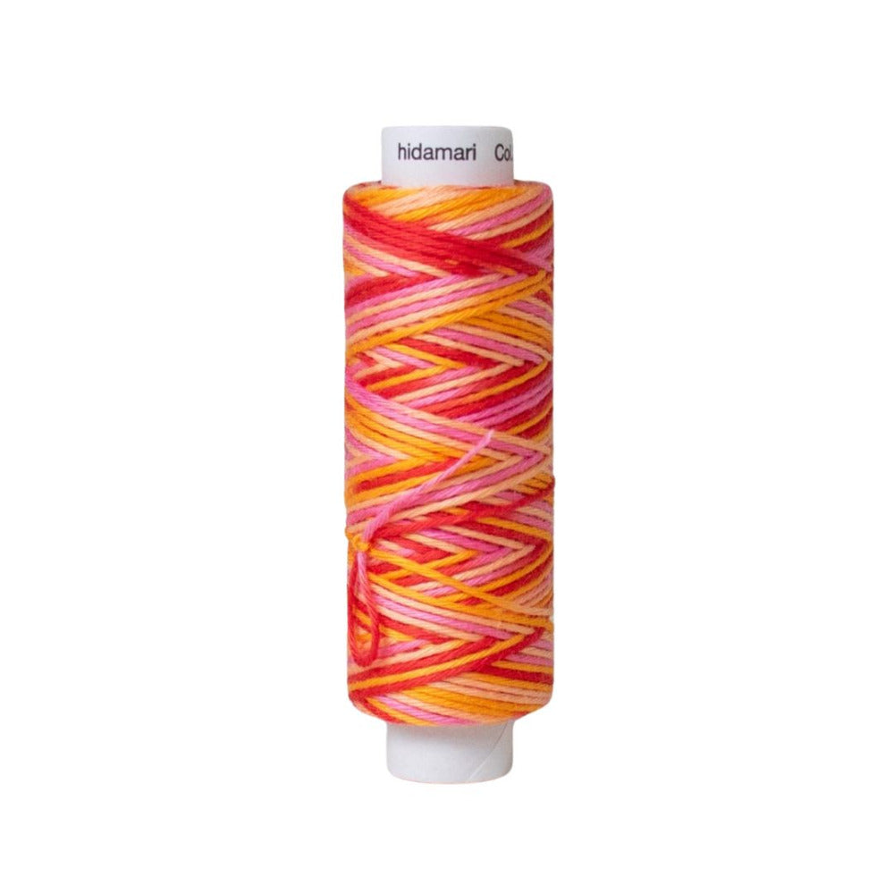 Cosmo "Hidamari" Sashiko Thread Colour 301 Orange/Pink/Red Multi