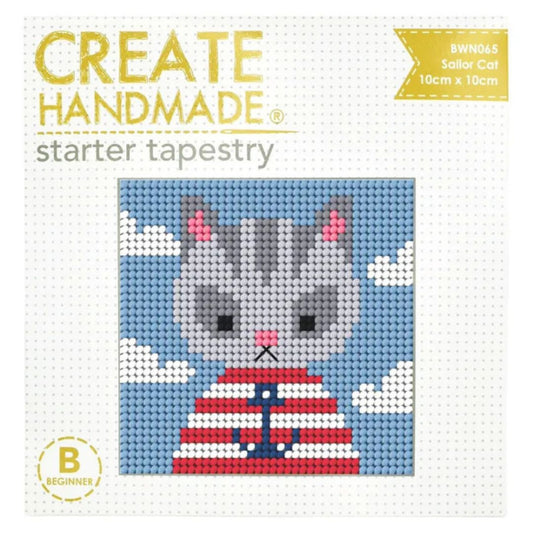 Starter Tapestry/Needlepoint Kit - Sailor Cat