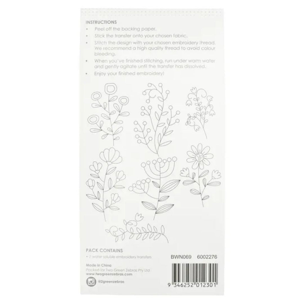 Create Handmade Stick & Stitch Embroidery Transfers - Florals