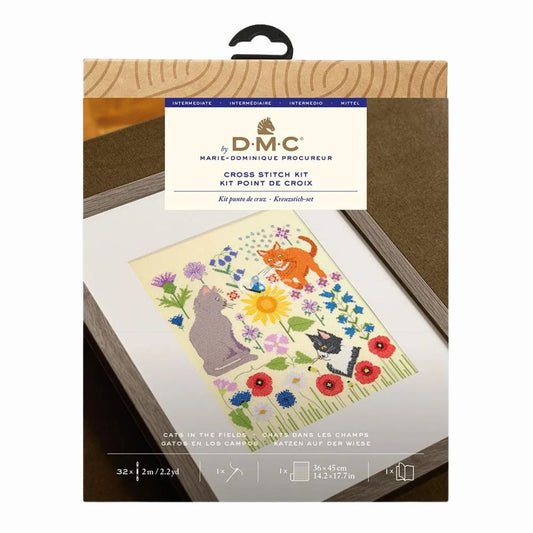 DMC Cats in the Field Counted Cross Stitch Kit - Designer Collection