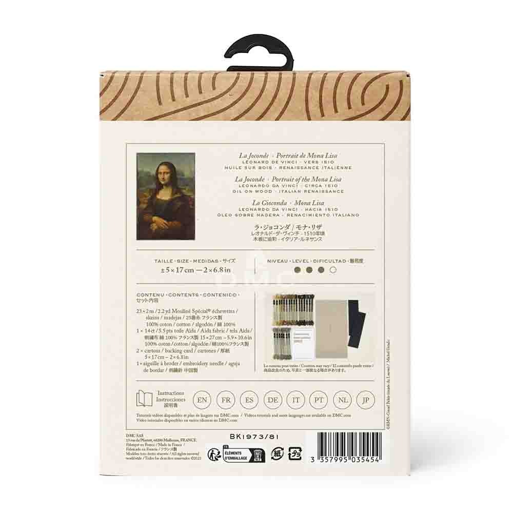 DMC Mona Lisa Counted Cross Stitch Bookmark Kit - Museum Collection