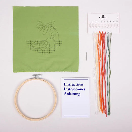 DMC Embroidery Kit - Oranges contents