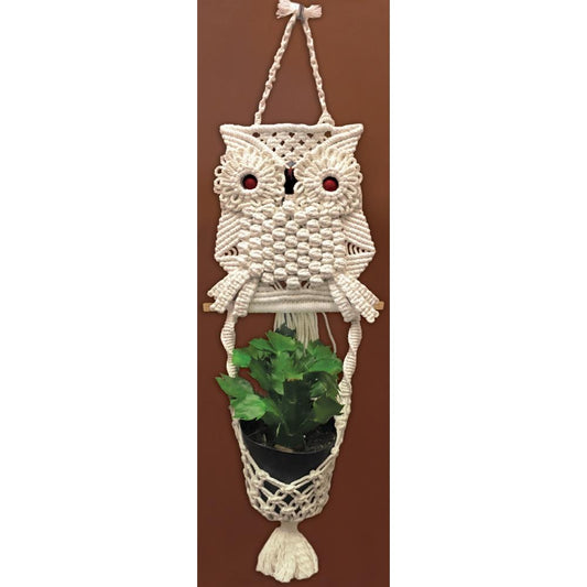 Design Works-Zenbroidery Macrame Owl Plant Hanger Kit