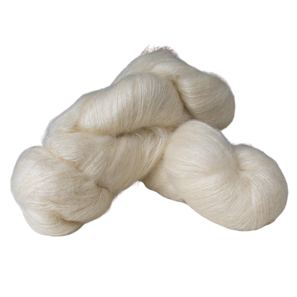 Mohair/Silk Blend Laceweight Undyed Yarn