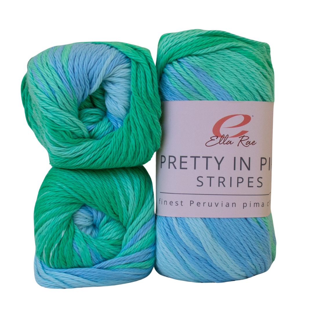 Ella Rae Pretty in Pima Stripes Cotton 105 Under the Sea