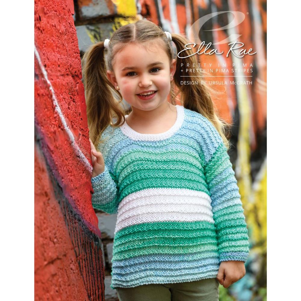 "Emilia" Child's Jumper featuring Ella Rae Pretty in Pima and Pretty in Pima Stripes