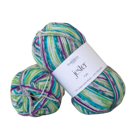 Fiddlesticks Jester 4 ply Sock 82-04 Green Aqua