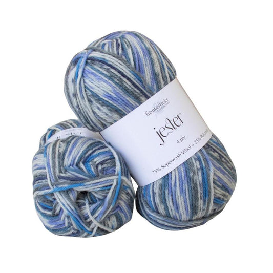 Fiddlesticks Jester 4 ply Sock 82-06 Grey Blue