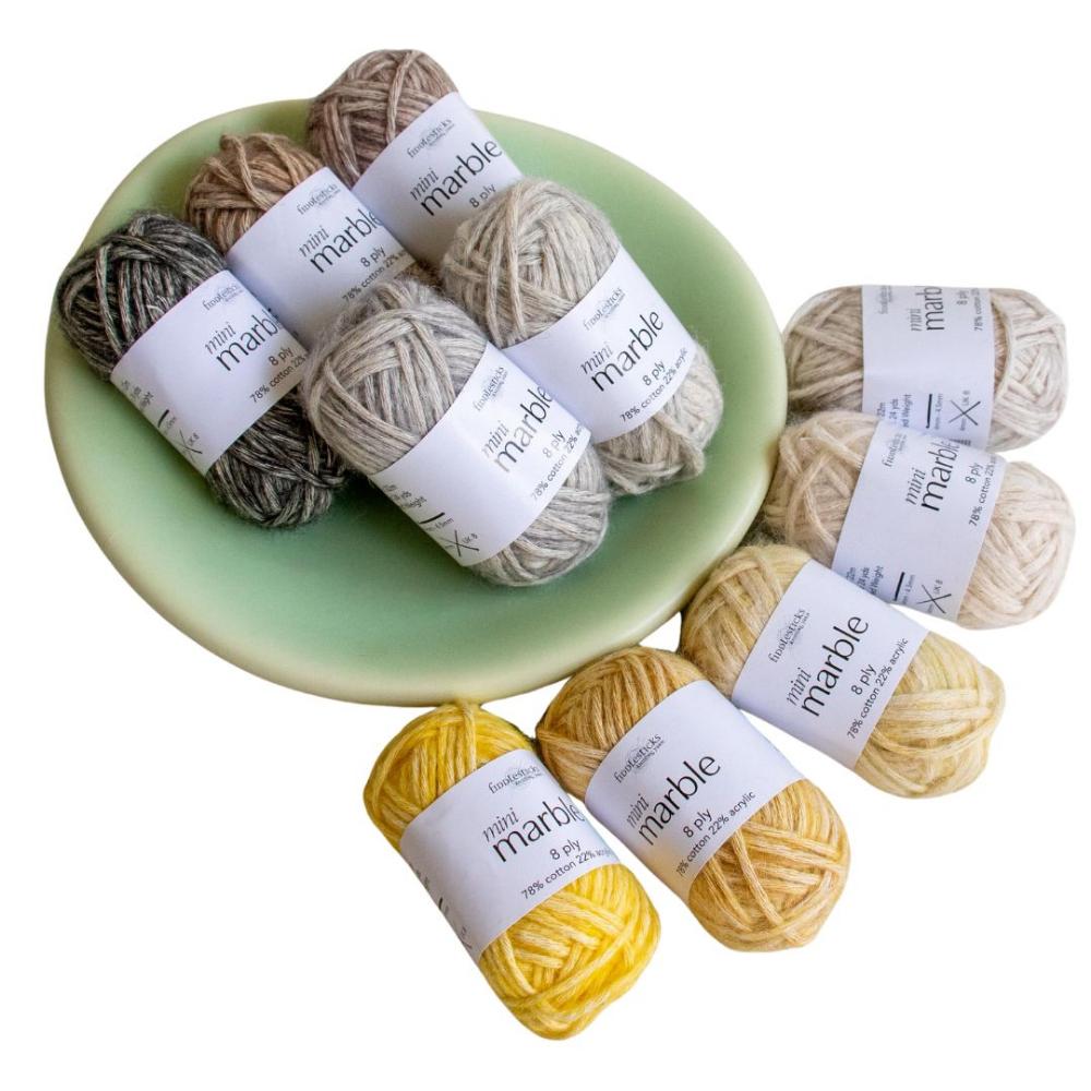 Fiddlesticks Mini Marble Set of 10 - Grey/Yellow/Brown