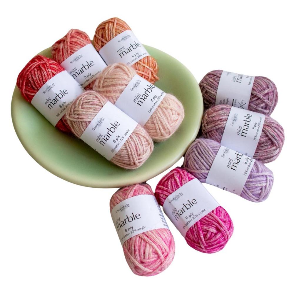 Fiddlesticks Mini Marble Set of 10 - Pink/Purple/Orange