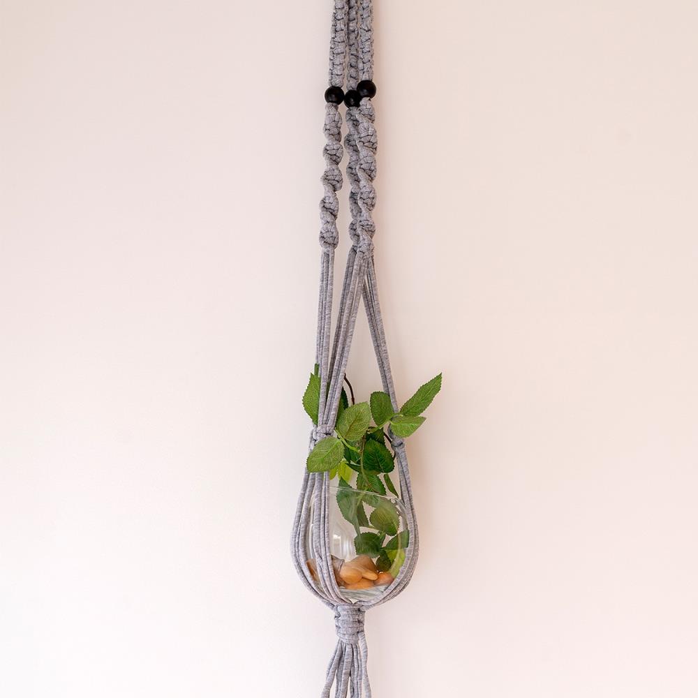 Hoooked DIY Zpagetti Macrame Hanging Basket Kit - Grey