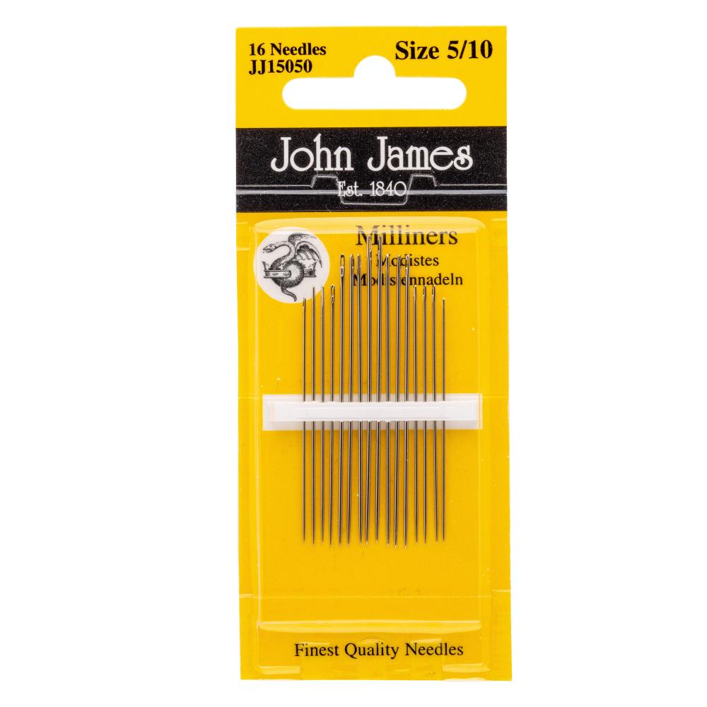 John James Sewing Needles Milliners/Straws Sizes 5-10
