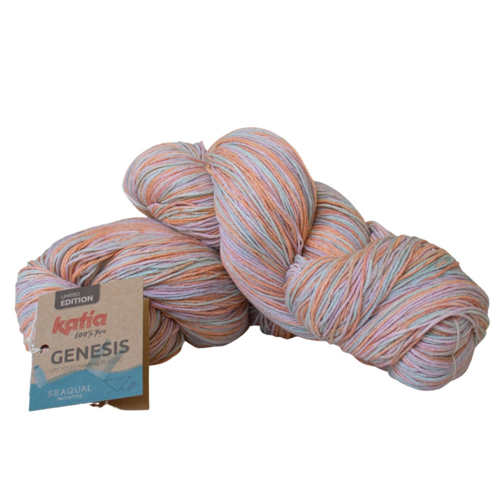 Katia Genesis 306 Peach Coral, Sky, Pink