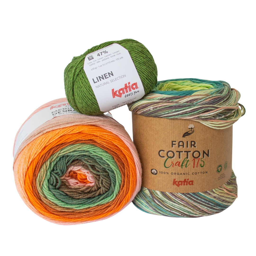 Katia yarns combine modern design with beautiful colours and fibres, including organic cotton, fine alpaca and mulesing-free, ethically grown merino.