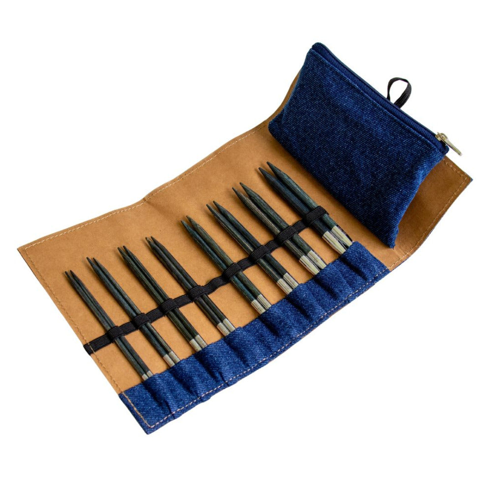 KnitPro Indigo Wood Interchangeable Circular Knitting Needle Set