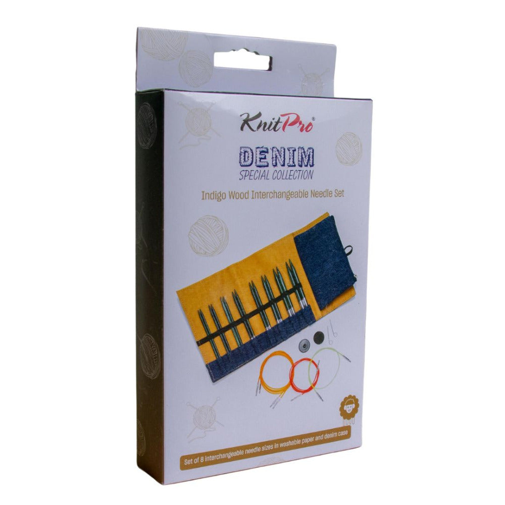 KnitPro Indigo Wood Interchangeable Circular Knitting Needle Set