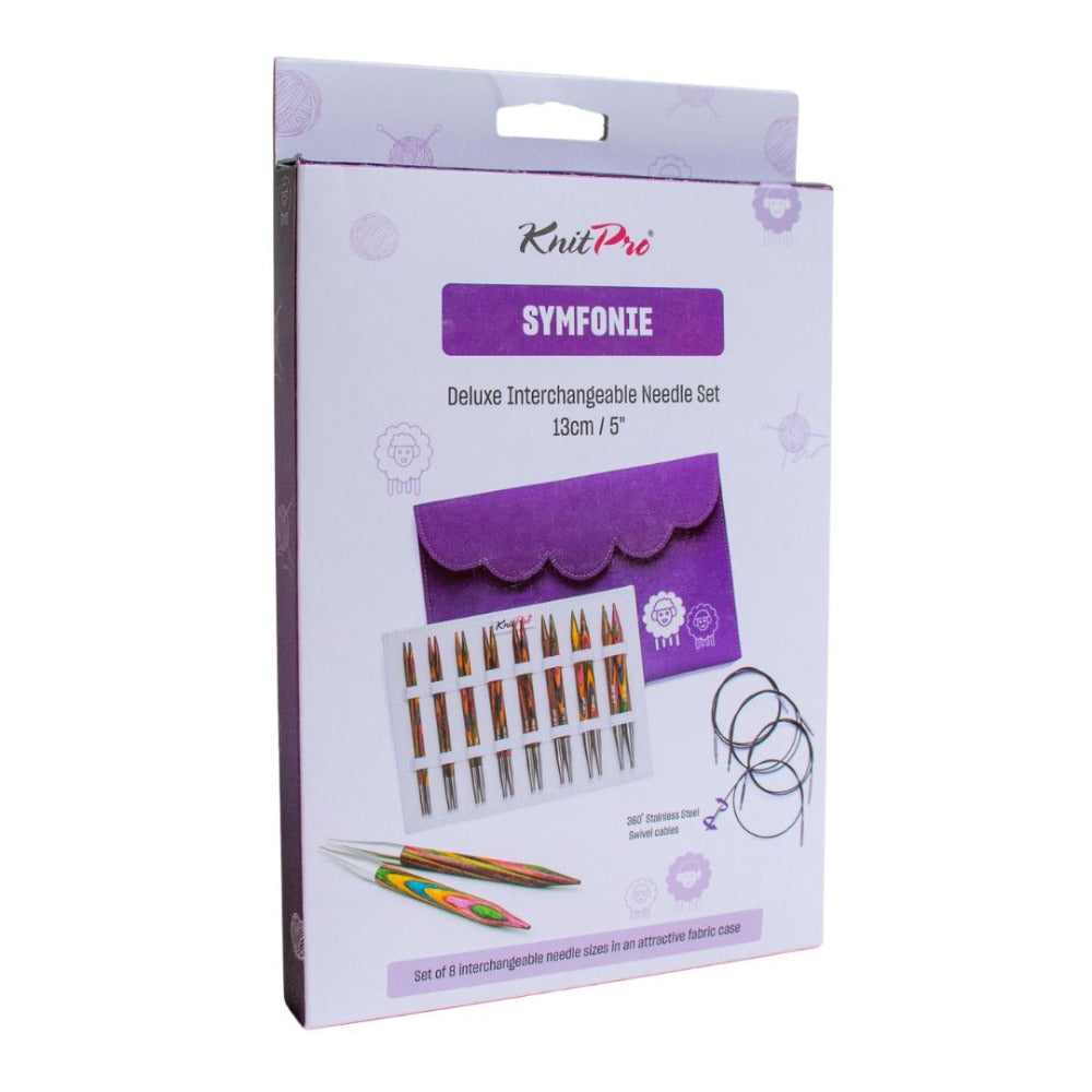 KnitPro Symfonie Wood Interchangeable Circular Knitting Needles Deluxe Set 13cm/5 inch