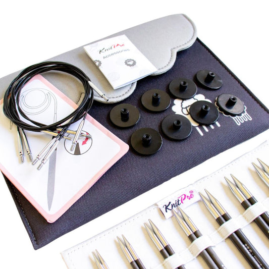 KnitPro Karbonz Interchangeable Circular Knitting Needles Deluxe Set 13cm