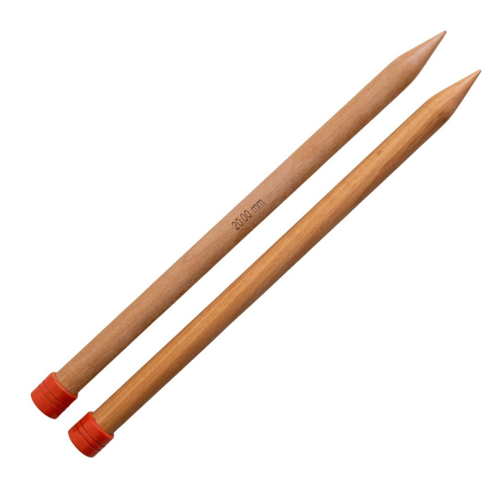 KnitPro Jumbo Beechwood Single Point Knitting Needles 20.00mm/35cm