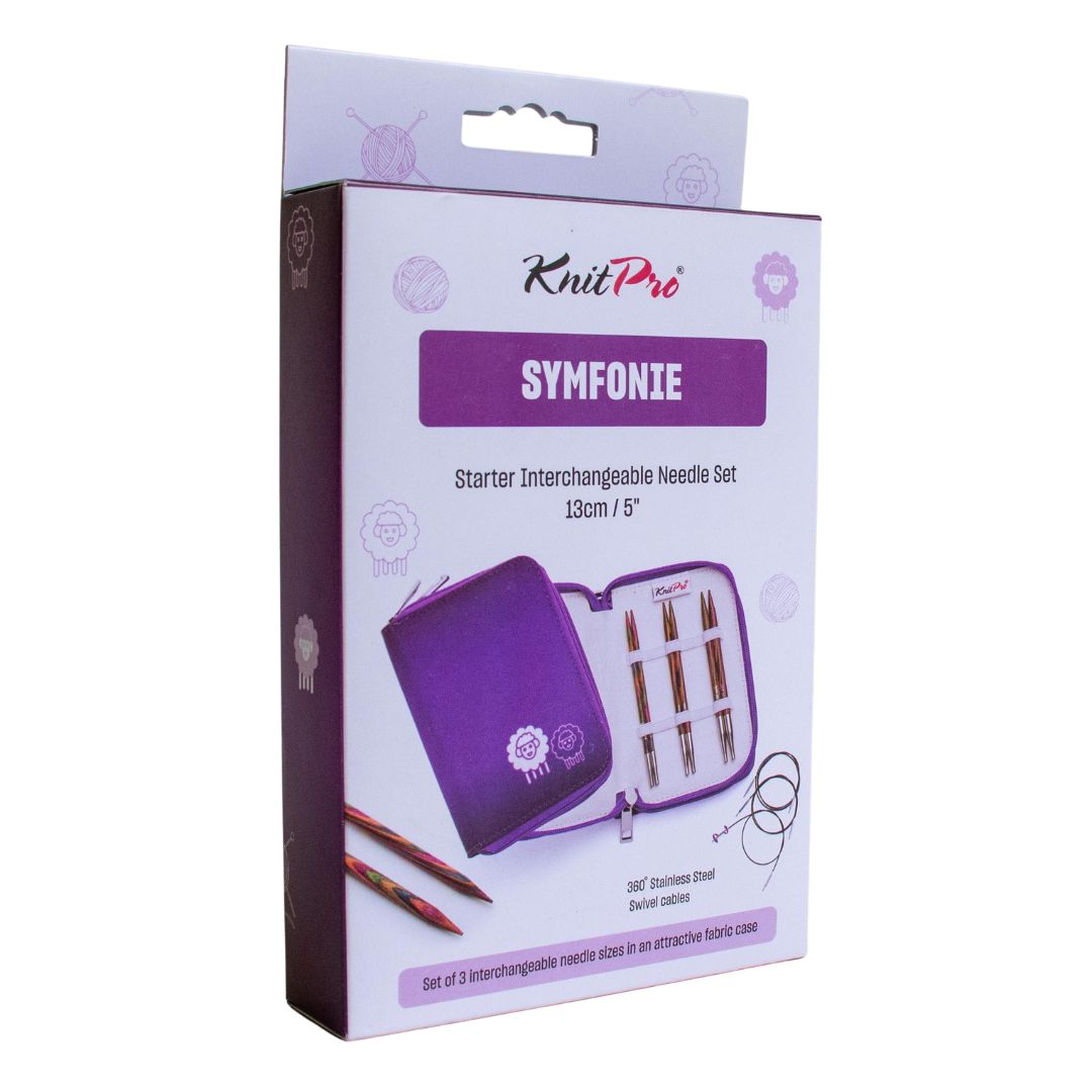 KnitPro Symfonie Wood Starter Interchangeable Knitting Needle Deluxe Set, 13cm