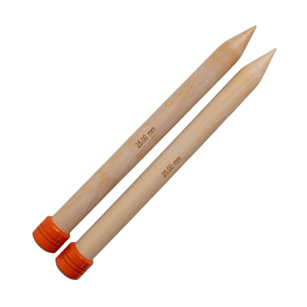 KnitPro Jumbo Beechwood Single Point Knitting Needles 25.00mm/30cm