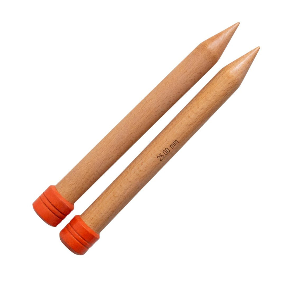 KnitPro Jumbo Beechwood Single Point Knitting Needles 25.00mm/25cm