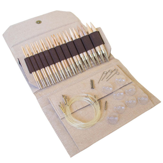 LYKKE 5 inch (12.7cm) Naturale Interchangeable  Bamboo Knitting Needle Set