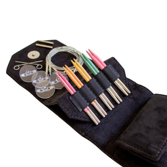 LYKKE 3.5 inch (90mm) Starter Colour Interchangeable Circular Birchwood Knitting Needle Set