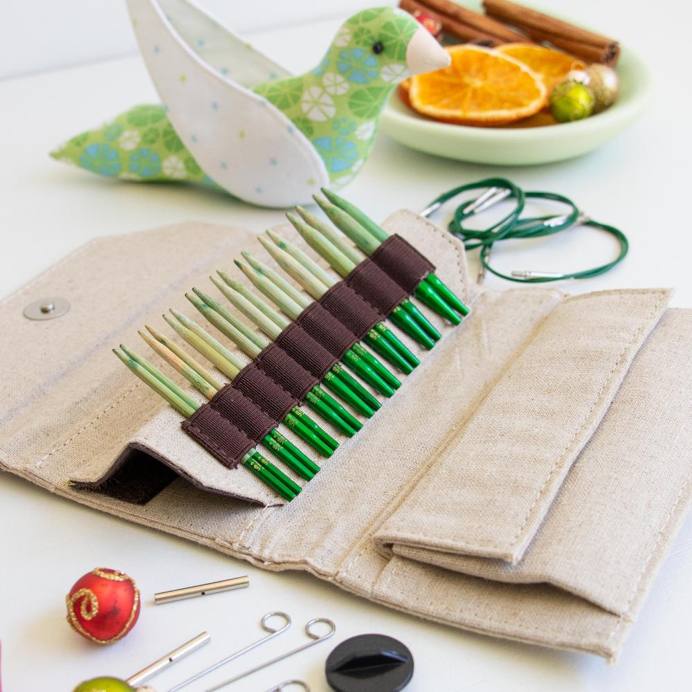 LYKKE 3.5 inch (8.89cm) Grove Interchangeable Circular Bamboo Knitting Needle Set